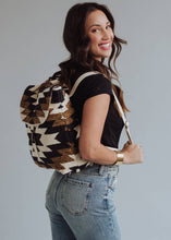 Load image into Gallery viewer, Black, White & Brown Aztec Backpack