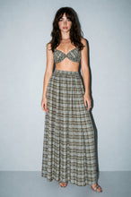 Load image into Gallery viewer, Chiffon Plaid Print Ruched Top and Wide Leg Pant Set