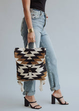 Load image into Gallery viewer, Black, White & Brown Aztec Backpack