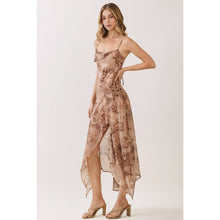 Load image into Gallery viewer, Marble Print Asymmetric Midi Dress