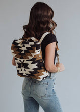 Load image into Gallery viewer, Black, White & Brown Aztec Backpack