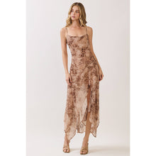 Load image into Gallery viewer, Marble Print Asymmetric Midi Dress