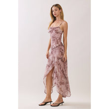 Load image into Gallery viewer, Marble Print Asymmetric Midi Dress