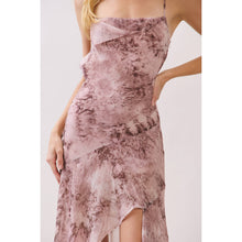 Load image into Gallery viewer, Marble Print Asymmetric Midi Dress