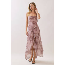 Load image into Gallery viewer, Marble Print Asymmetric Midi Dress