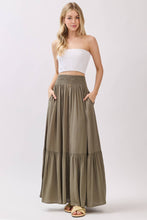 Load image into Gallery viewer, Ruffled Smocked Waist Tiered Maxi Skirt - VS3399B