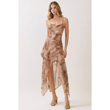 Load image into Gallery viewer, Marble Print Asymmetric Midi Dress
