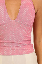Load image into Gallery viewer, Polka Dot Mesh V-Neck Halter Top