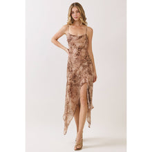 Load image into Gallery viewer, Marble Print Asymmetric Midi Dress