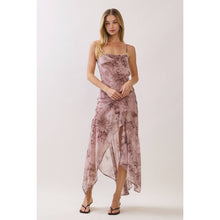 Load image into Gallery viewer, Marble Print Asymmetric Midi Dress