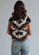Load image into Gallery viewer, Black, White & Brown Aztec Backpack