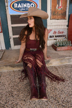 Load image into Gallery viewer, Vegan Suede Fringe Midi Dress
