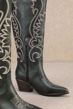 Load image into Gallery viewer, Giada Black Knee High Cowgirl Boots
