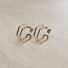 Load image into Gallery viewer, 18k Gold Filled Double Wire Geometric C Hoop Earrings

