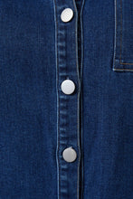 Load image into Gallery viewer, DENIM SHORT SLEEVE CROPPED BUTTON DOWN SHIRT

