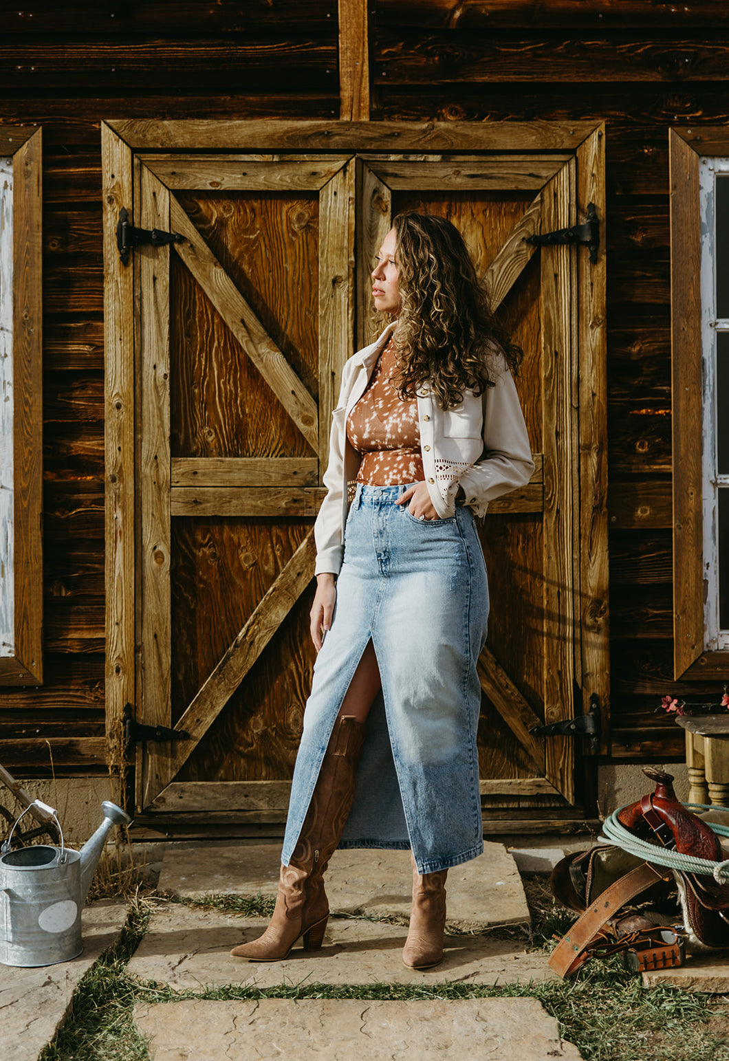 Sophia Denim Maxi Skirt