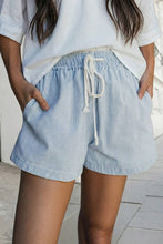 Load image into Gallery viewer, Stripe Drawstring Denim Shorts

