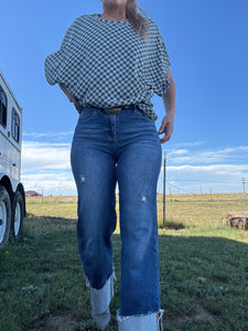 Crystal Wide Cuff Jean