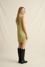 Load image into Gallery viewer, Sleeveless Mini Shift Dress with Scalloped Lace Hem
