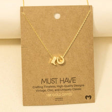Load image into Gallery viewer, Gold Dipped Cowboy Boots Horse Shoe Charm Necklace
