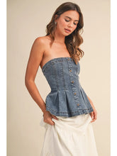 Load image into Gallery viewer, Denim Strapless Top
