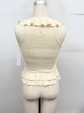 Load image into Gallery viewer, Ruffle Trim Sleeveless Peplum Top
