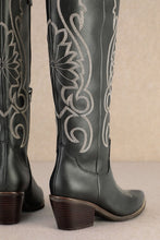 Load image into Gallery viewer, Giada Black Knee High Cowgirl Boots
