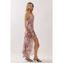 Load image into Gallery viewer, Marble Print Asymmetric Midi Dress
