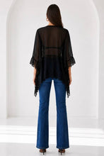 Load image into Gallery viewer, BT10333-BILLOWY SILUETTE LACE AND RUFFEL TRIM PONCHO
