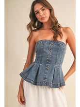 Load image into Gallery viewer, Denim Strapless Top

