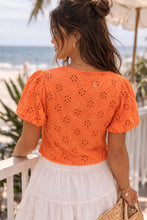 Load image into Gallery viewer, Eyelet Tie-front Blouse

