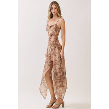 Load image into Gallery viewer, Marble Print Asymmetric Midi Dress

