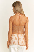 Load image into Gallery viewer, MESH LACE HIGH NECK DESIGN LONG SLEEVE FITTED TOP
