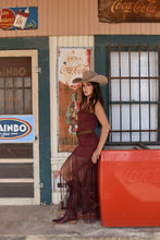 Load image into Gallery viewer, Vegan Suede Fringe Midi Dress
