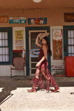 Load image into Gallery viewer, Vegan Suede Fringe Midi Dress
