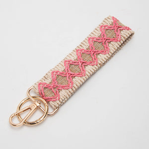 Wave Pattern Straw Wristband/Key Chain