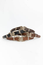 Load image into Gallery viewer, Double Buckle Faux Leather Western Style Belt: Camel
