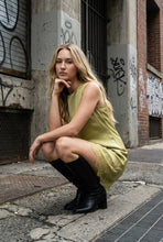 Load image into Gallery viewer, Sleeveless Mini Shift Dress with Scalloped Lace Hem
