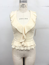 Load image into Gallery viewer, Ruffle Trim Sleeveless Peplum Top
