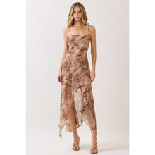 Load image into Gallery viewer, Marble Print Asymmetric Midi Dress
