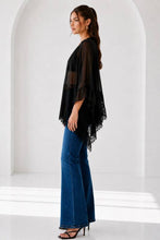 Load image into Gallery viewer, BT10333-BILLOWY SILUETTE LACE AND RUFFEL TRIM PONCHO
