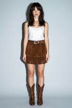 Load image into Gallery viewer, Suede Star Fringe Mini Skirt
