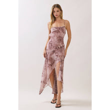 Load image into Gallery viewer, Marble Print Asymmetric Midi Dress
