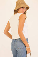 Load image into Gallery viewer, White Tie-Front Sweater Vest
